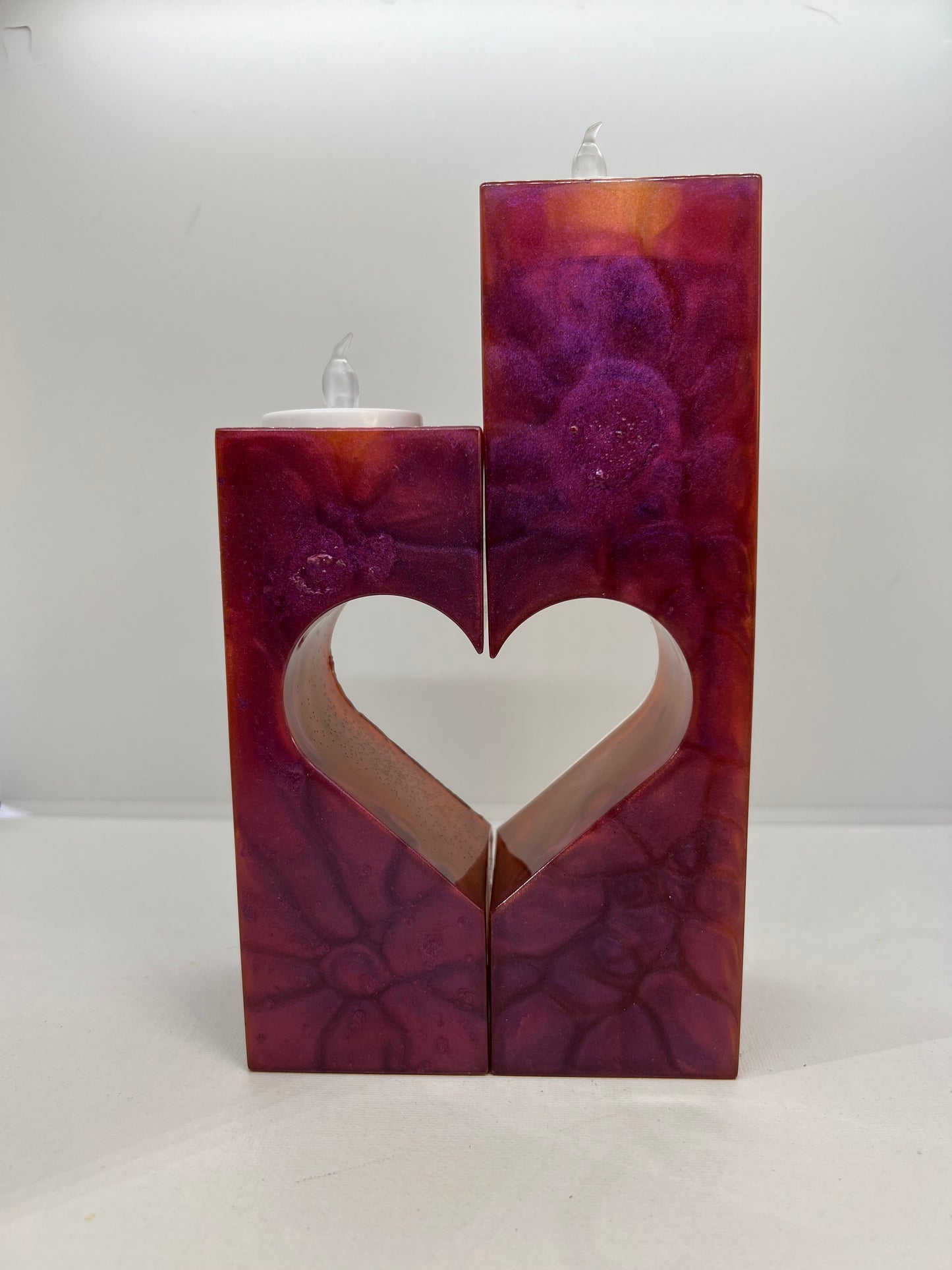 Duel Candle with Heart Center - Anna's Homemade Treasures